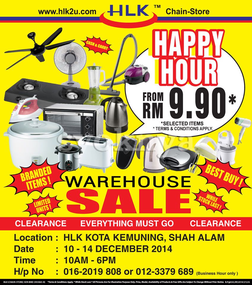 Sell Hlk Warehouse Sale 2014 For Home Appliances Electrical Clearance Kota Kemuning 10 14 Dec 2014